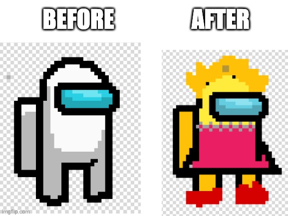 Among Us Lisa Simpson (Comment who's Next) | AFTER; BEFORE | image tagged in among us,the simpsons | made w/ Imgflip meme maker