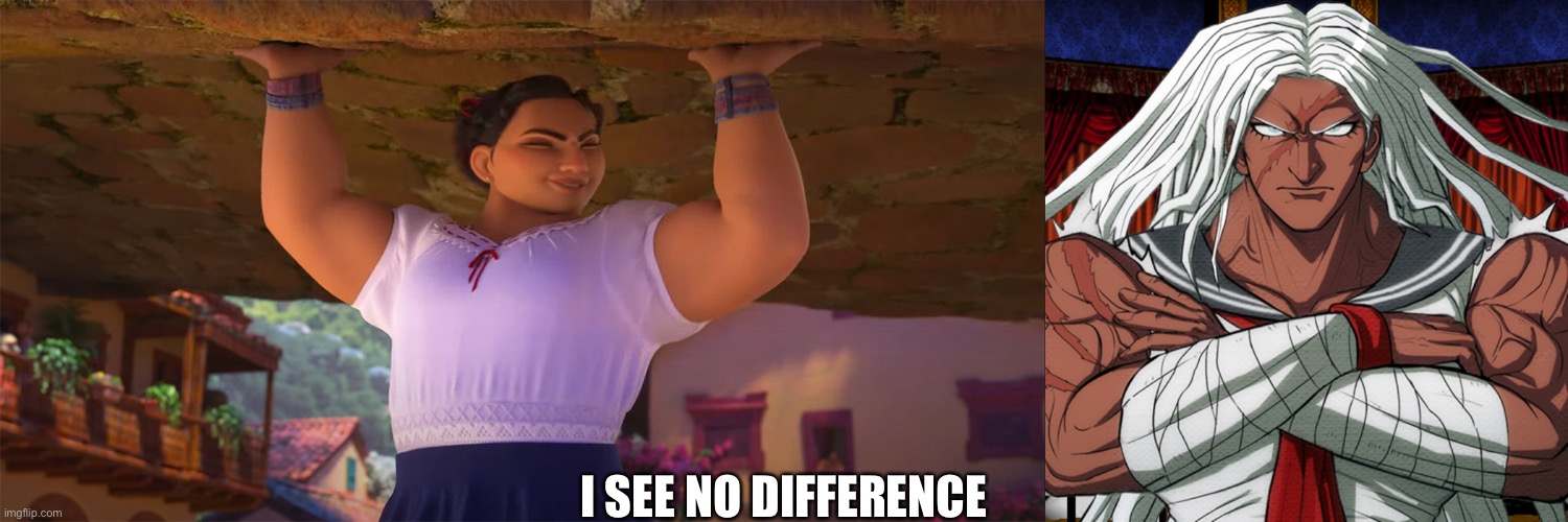 Sakura is buff sister from encanto | I SEE NO DIFFERENCE | made w/ Imgflip meme maker