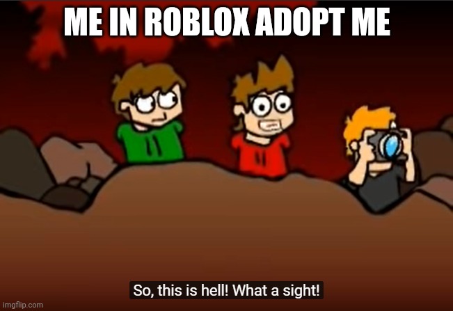 So this is Hell | ME IN ROBLOX ADOPT ME | image tagged in so this is hell | made w/ Imgflip meme maker