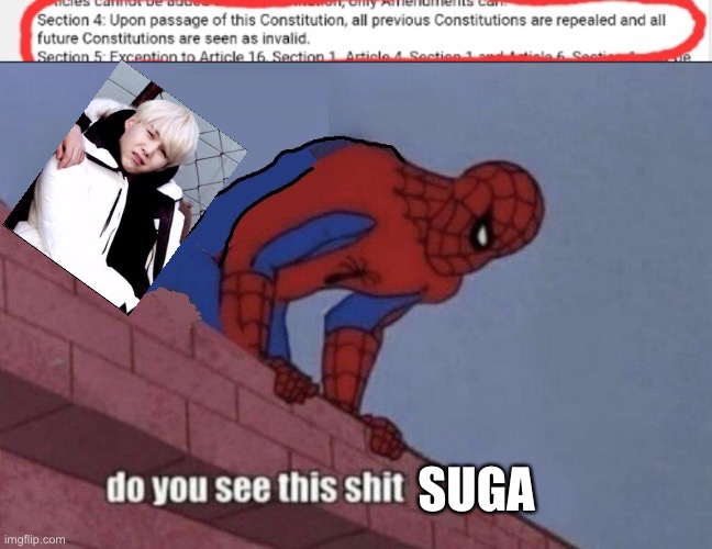 SUGA | image tagged in spider-man do you see this | made w/ Imgflip meme maker