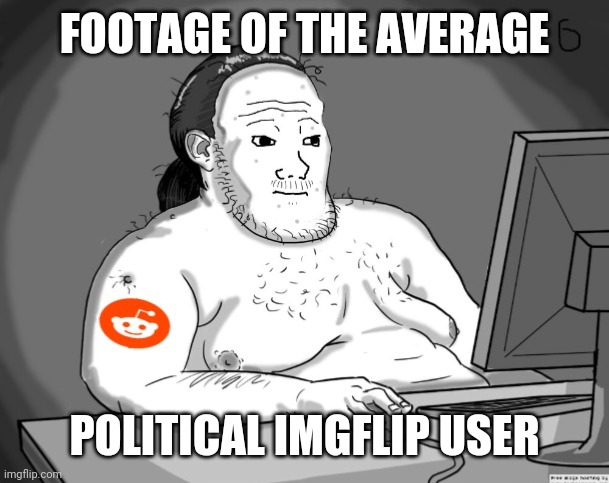 fat moment | FOOTAGE OF THE AVERAGE; POLITICAL IMGFLIP USER | image tagged in average redditor | made w/ Imgflip meme maker