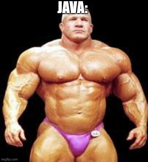 When you realise | JAVA: | image tagged in muscles | made w/ Imgflip meme maker