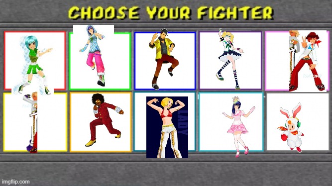 Mortal Kombat, except it's DDR. (Update on the Rena mod for those wondering, I'm gonna release it on September 26.) | image tagged in choose your fighter,ddr | made w/ Imgflip meme maker