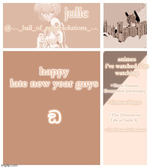 uwu | happy late new year guys; ඞ | image tagged in nge announcement temp | made w/ Imgflip meme maker
