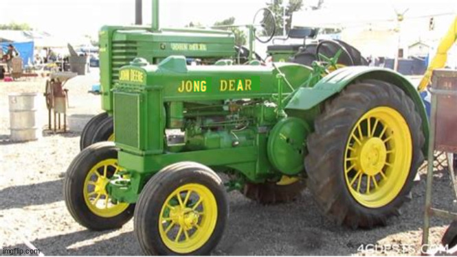 North Korea's new tractor | image tagged in kim jong un,tractor,nuclear bomb,john deere | made w/ Imgflip meme maker