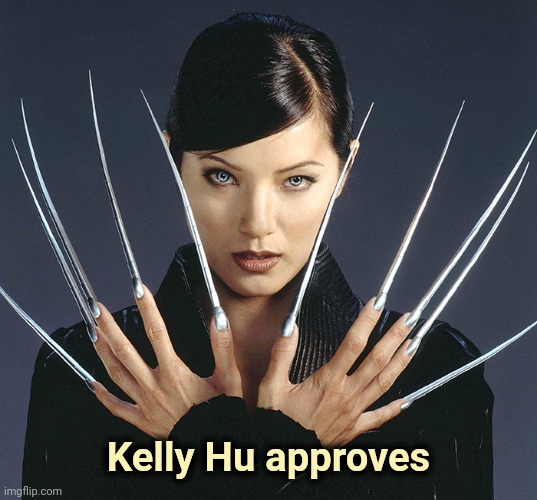 Kelly Hu approves | made w/ Imgflip meme maker