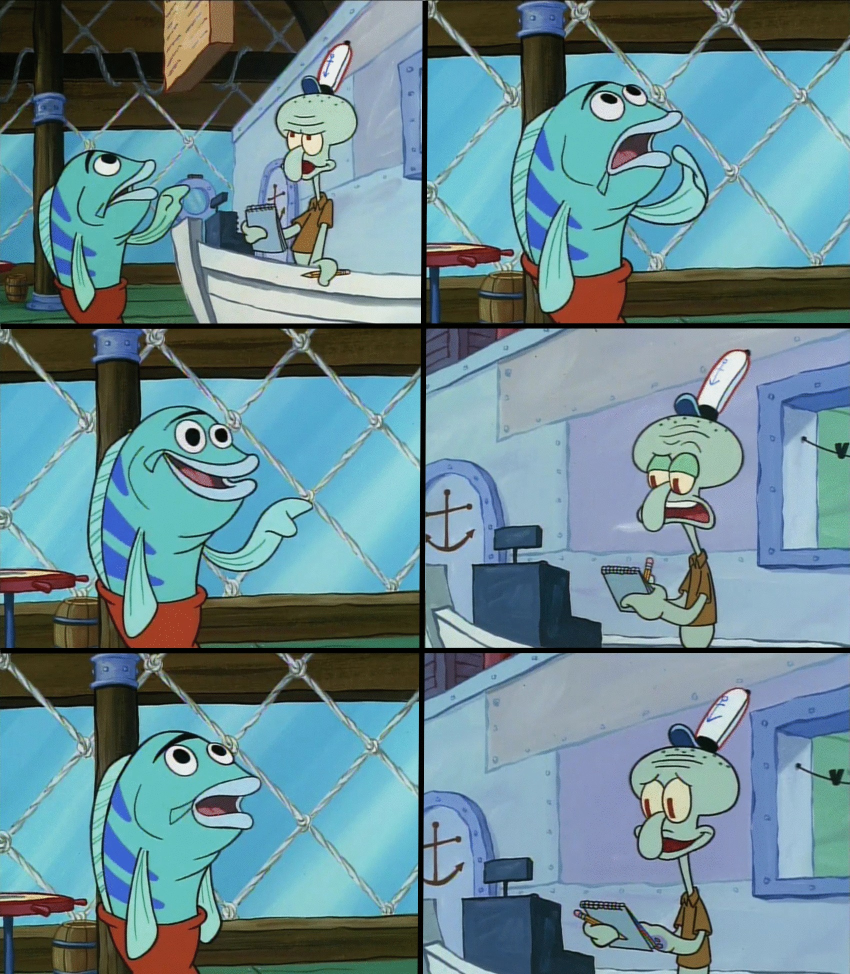 High Quality Squidward Order Blank Meme Template