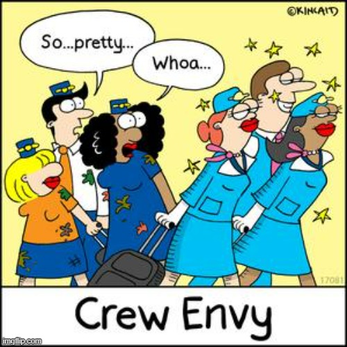 Will You Look At Them... | image tagged in memes,comics,flight attendant,that look you give,crew,envy | made w/ Imgflip meme maker