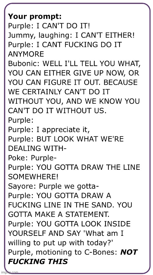 Calm down Purple lmao | made w/ Imgflip meme maker