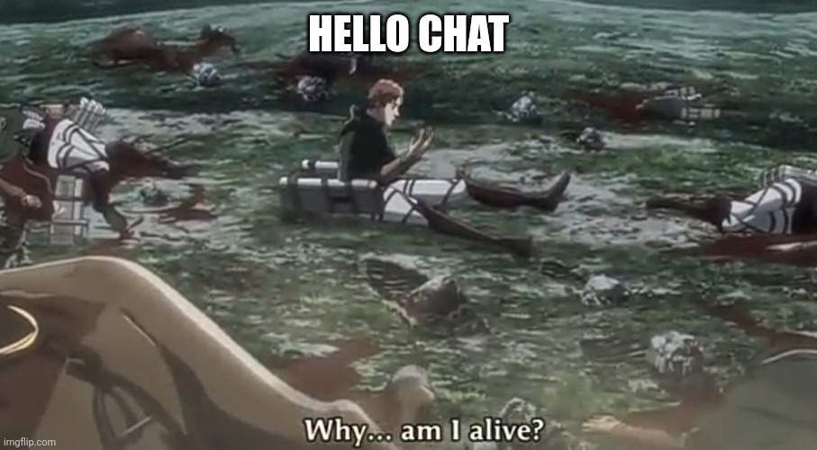 Why am I alive | HELLO CHAT | image tagged in why am i alive | made w/ Imgflip meme maker