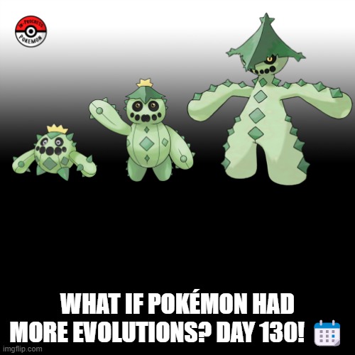 Check the tags Pokemon more evolutions for each new one. (Happy New Year Everybody!) | WHAT IF POKÉMON HAD MORE EVOLUTIONS? DAY 130! 📆 | image tagged in memes,blank transparent square,pokemon more evolutions,cacnea,pokemon,why are you reading this | made w/ Imgflip meme maker