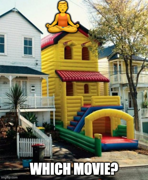 Bounce House | 🧘‍♂️; WHICH MOVIE? | image tagged in bounce house | made w/ Imgflip meme maker
