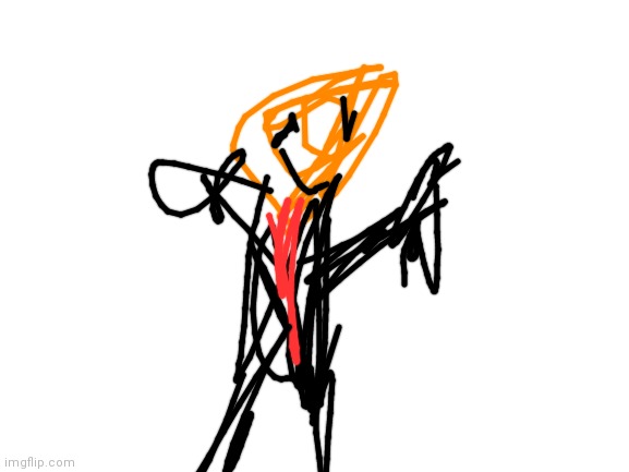 Poorly drawn Minus Senpai, he is orange and has a tuxedo. | image tagged in blank white template | made w/ Imgflip meme maker