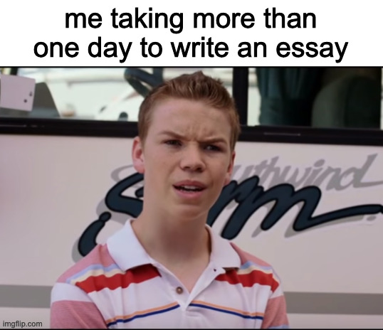 tmw you take a couple weeks to write something | me taking more than one day to write an essay | image tagged in you guys are getting paid | made w/ Imgflip meme maker