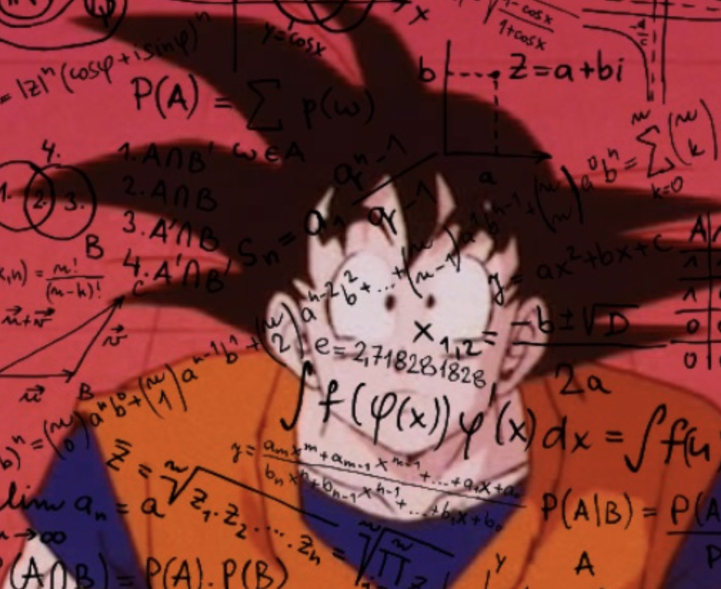 High Quality Goku doing math Blank Meme Template