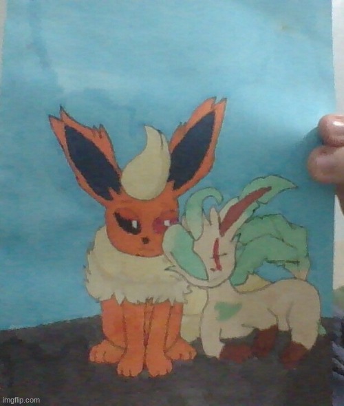 A picture I did. Their names are Flare and 420 | image tagged in pokemon | made w/ Imgflip meme maker