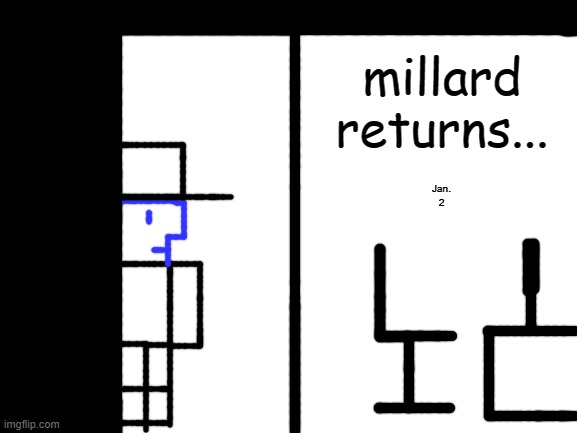 Ayyyyyyyy | millard returns... Jan. 2 | image tagged in blank white template,millard,millard series | made w/ Imgflip meme maker