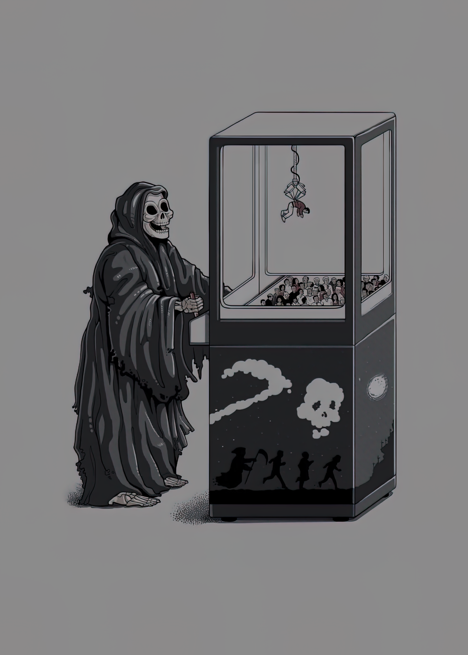 High Quality Grim Reaper at Skill Tester Claw Machine Blank Meme Template