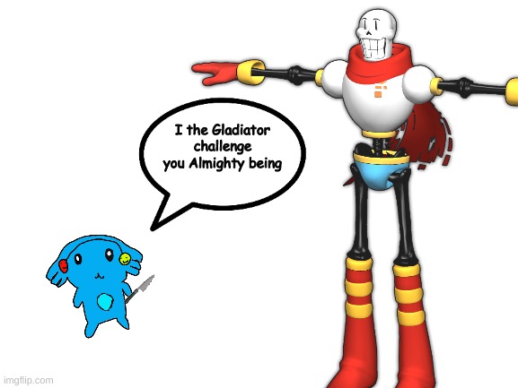 SUPER COOL TITLE | I the Gladiator challenge you Almighty being | image tagged in ria comics | made w/ Imgflip meme maker