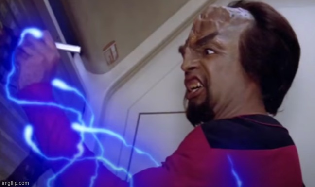 Worf getting buzzed. | image tagged in worf getting buzzed | made w/ Imgflip meme maker