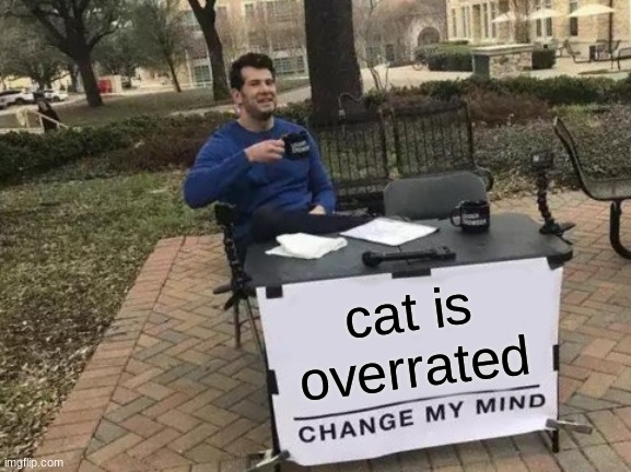 Otherside and Mellohi are better | cat is overrated | image tagged in memes,change my mind | made w/ Imgflip meme maker