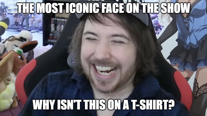 THE MOST ICONIC FACE ON THE SHOW; WHY ISN'T THIS ON A T-SHIRT? | image tagged in noble,lost pause | made w/ Imgflip meme maker