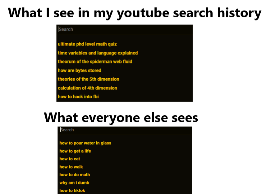 Youtube search history Blank Meme Template