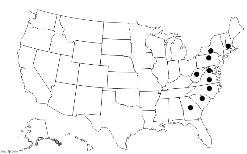 states ive been in | image tagged in map of usa | made w/ Imgflip meme maker