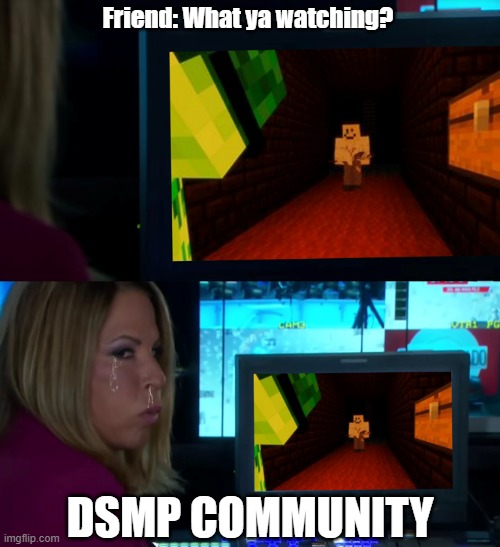 lore got me feeling all types of ways... | Friend: What ya watching? DSMP COMMUNITY | image tagged in memes | made w/ Imgflip meme maker