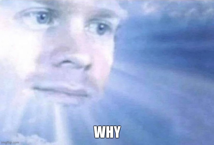 Blinking white guy sun | WHY | image tagged in blinking white guy sun | made w/ Imgflip meme maker