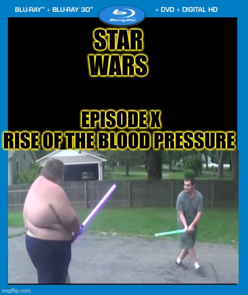 Rise of the blood pressure | STAR
WARS; EPISODE X
RISE OF THE BLOOD PRESSURE | made w/ Imgflip meme maker