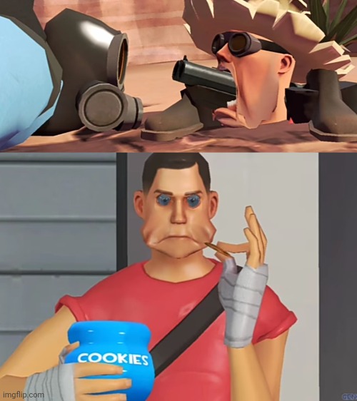 When You See Your Friend Shooting His Enemy | image tagged in tf2,cookies | made w/ Imgflip meme maker