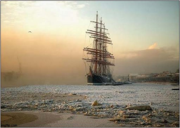 Russian Ship In The Ice | image tagged in russian,sailing,ship,ice | made w/ Imgflip meme maker