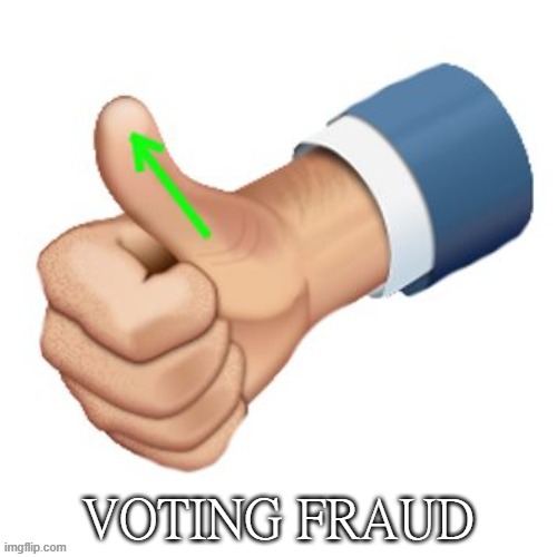 The hand should be orange though | image tagged in voting fraud | made w/ Imgflip meme maker