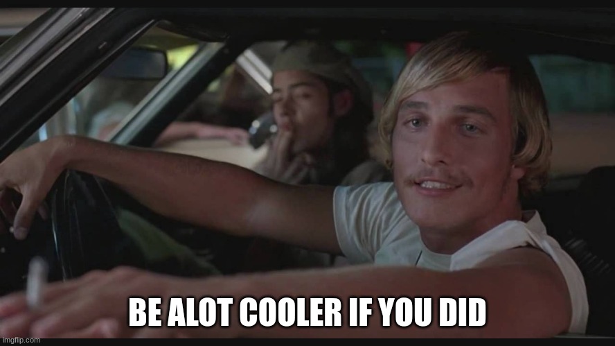 Be alot cooler if you did.. | BE ALOT COOLER IF YOU DID | image tagged in be alot cooler if you did | made w/ Imgflip meme maker