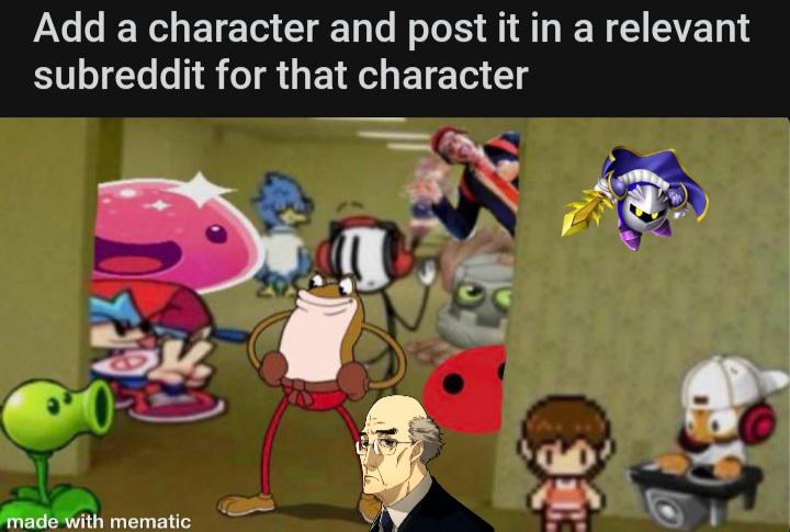 High Quality Character Back rooms Blank Meme Template