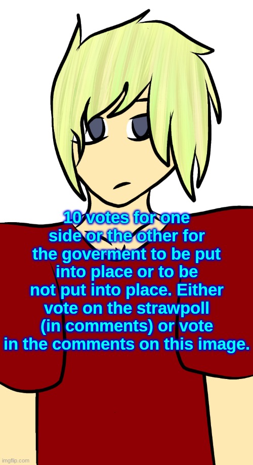 Blonde mf | 10 votes for one side or the other for the goverment to be put into place or to be not put into place. Either vote on the strawpoll (in comments) or vote in the comments on this image. | image tagged in blonde mf | made w/ Imgflip meme maker