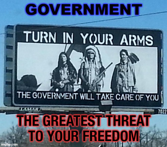 GOVERNMENT: THE GREATEST THREAT TO YOUR FREEDOM | GOVERNMENT; THE GREATEST THREAT
TO YOUR FREEDOM | image tagged in american second amendment | made w/ Imgflip meme maker