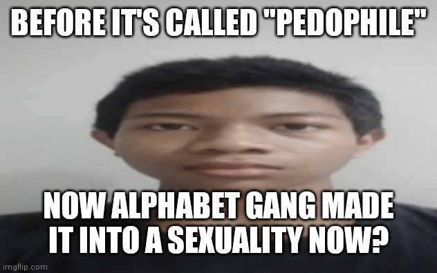 Akif | BEFORE IT'S CALLED "PEDOPHILE"; NOW ALPHABET GANG MADE IT INTO A SEXUALITY NOW? | image tagged in akif | made w/ Imgflip meme maker