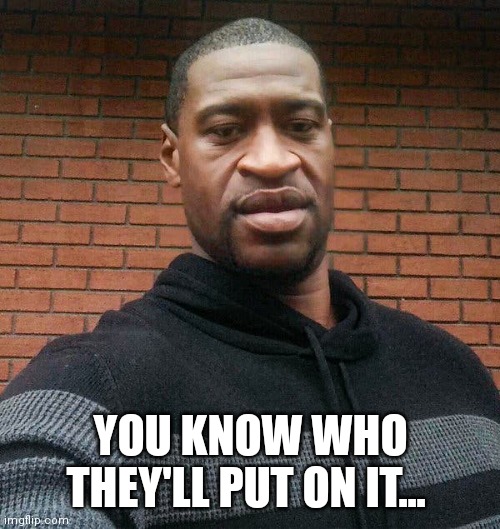 George Floyd | YOU KNOW WHO THEY'LL PUT ON IT... | image tagged in george floyd | made w/ Imgflip meme maker