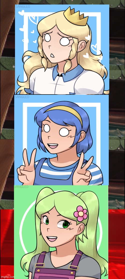 I tried making the Pokémon girls from Sun and moon! Lana, Mallow, and lily! | image tagged in memes,pokemon,picrew | made w/ Imgflip meme maker