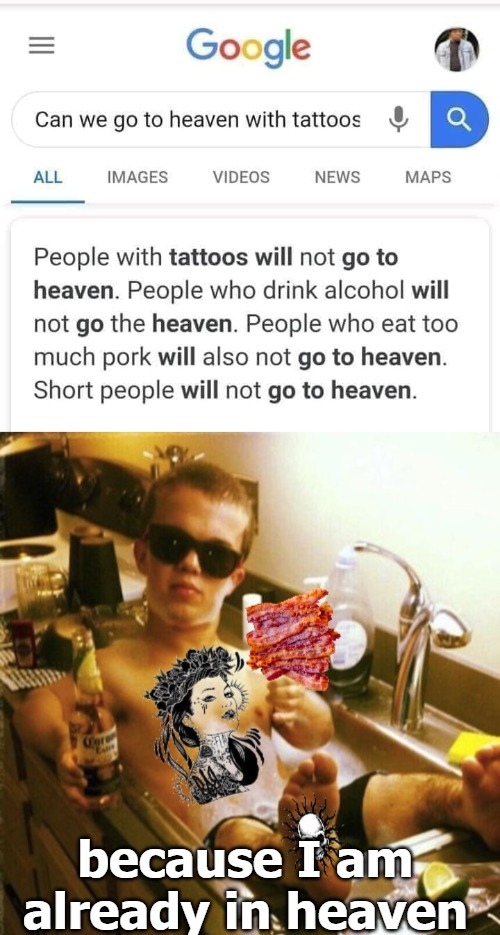 because I am already in heaven | image tagged in psst | made w/ Imgflip meme maker