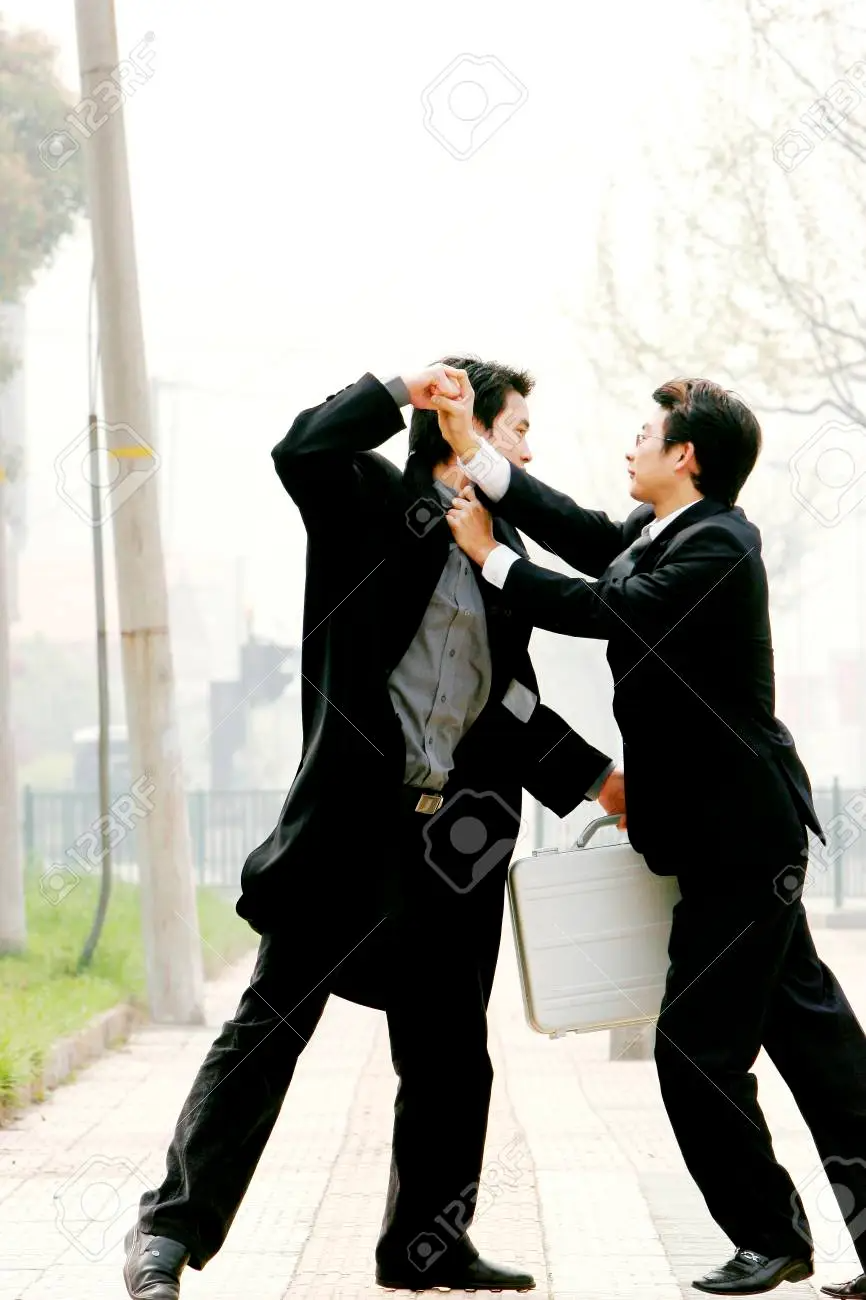 High Quality Two Men In Business Suits Fighting Blank Meme Template