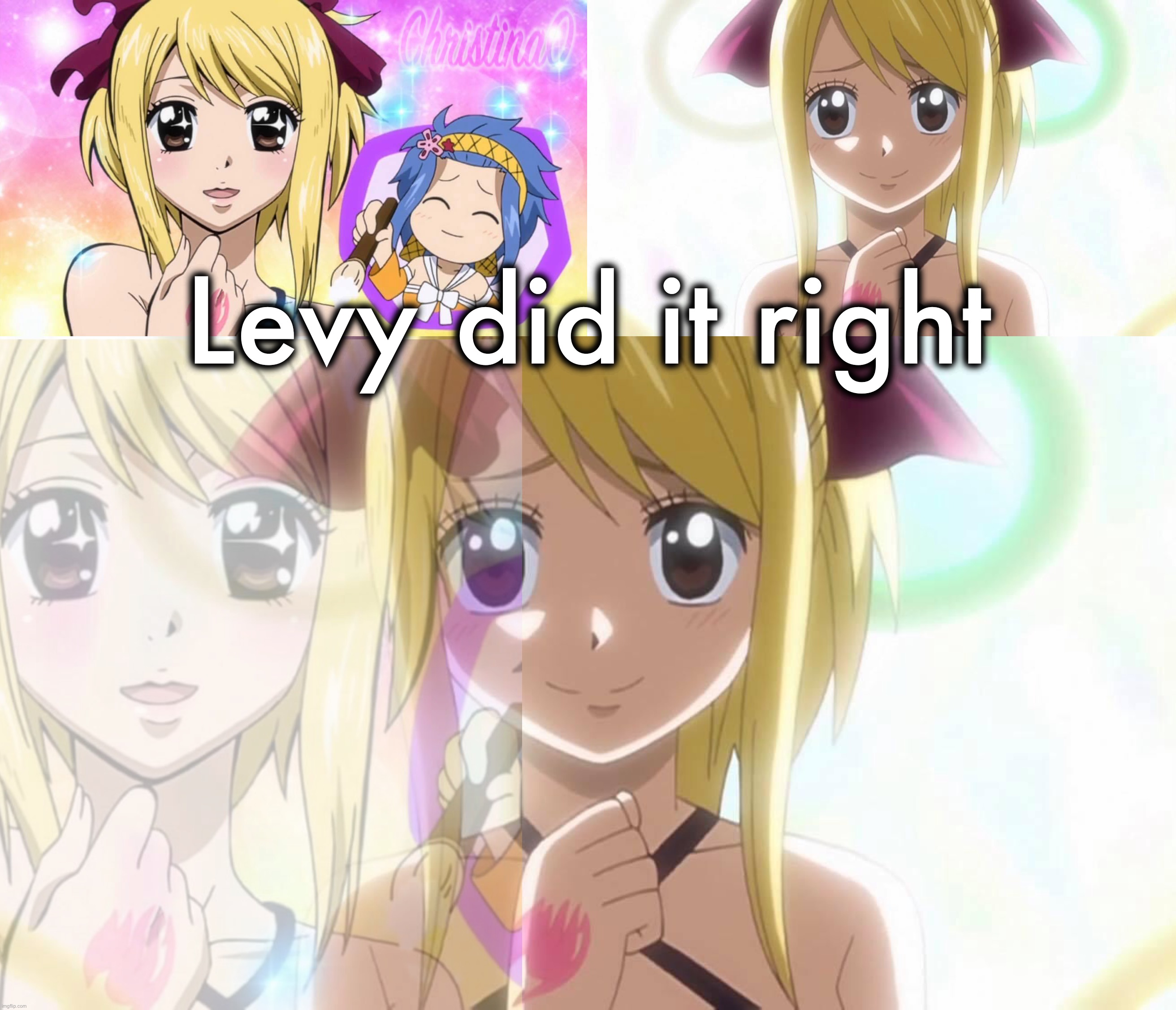 Fairy Tail Draws Lucy Heartfilia | Levy did it right | image tagged in fairy tail,lucy heartfilia,levy mcgarden,memes,drawing,anime | made w/ Imgflip meme maker