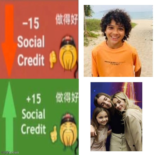 Social Credit | image tagged in social credit,funny,junior,eurovision,french,singers | made w/ Imgflip meme maker