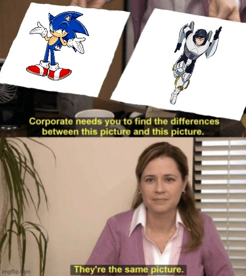 Sonic? Iida? Can't seem to see a difference | image tagged in corporate needs you to find the differences,mha,my hero academia,funny,memes | made w/ Imgflip meme maker