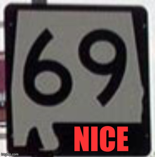 Alabama Highway 69 | NICE | image tagged in alabama highway 69,funny memes,oh wow are you actually reading these tags,oh yeah it's all coming together | made w/ Imgflip meme maker