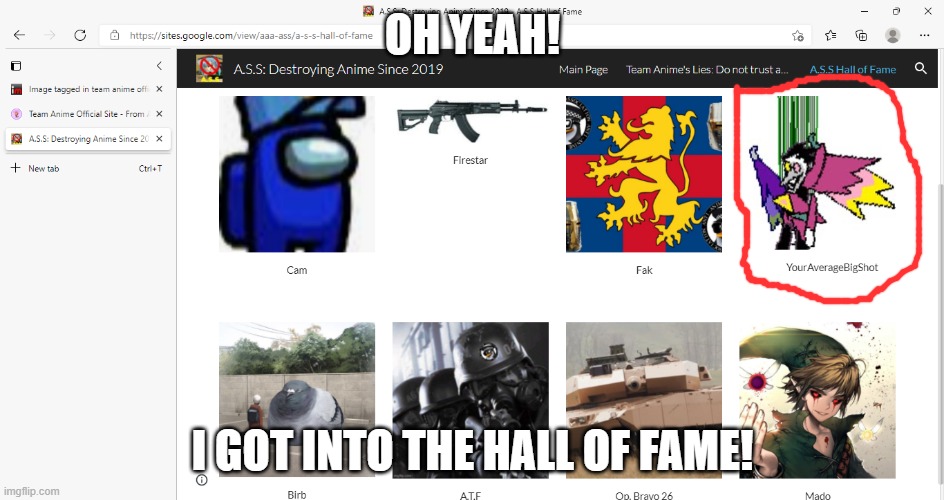 OH YEAH! I GOT INTO THE HALL OF FAME! | made w/ Imgflip meme maker