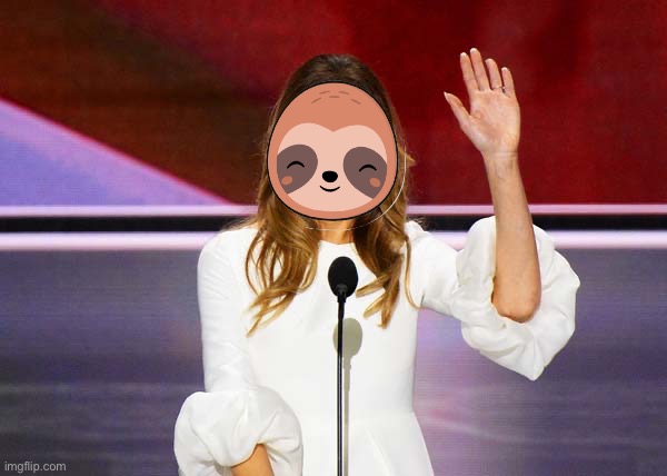 Sloth Melania Trump Blank Meme Template