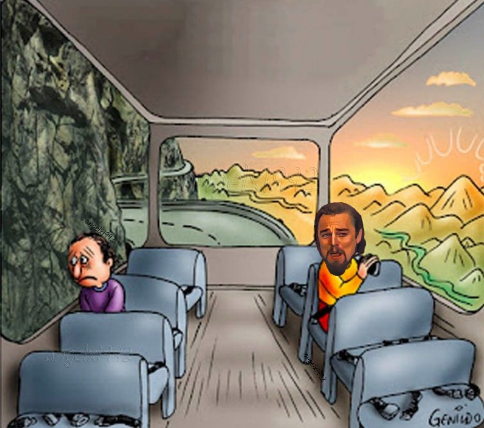 two guys on a bus Blank Meme Template